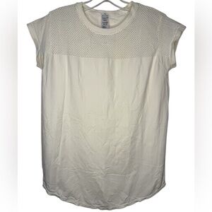 Varley Athletic Mesh Yoke Cap Sleeve Top XXS/XS – Ivory/Cream